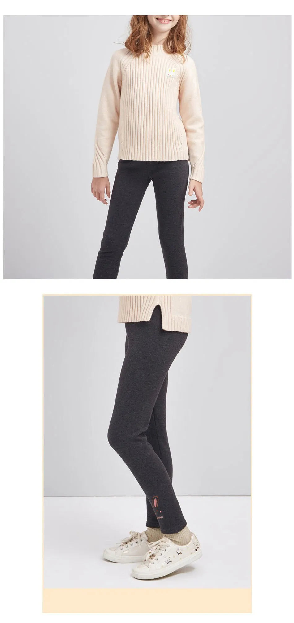 Leggings pour filles de 3 à 8 ans, pantalons lapin pour bébés, collants thermiques pour enfants, doublure polaire, à la mode, bas décontracté, automne et hiver