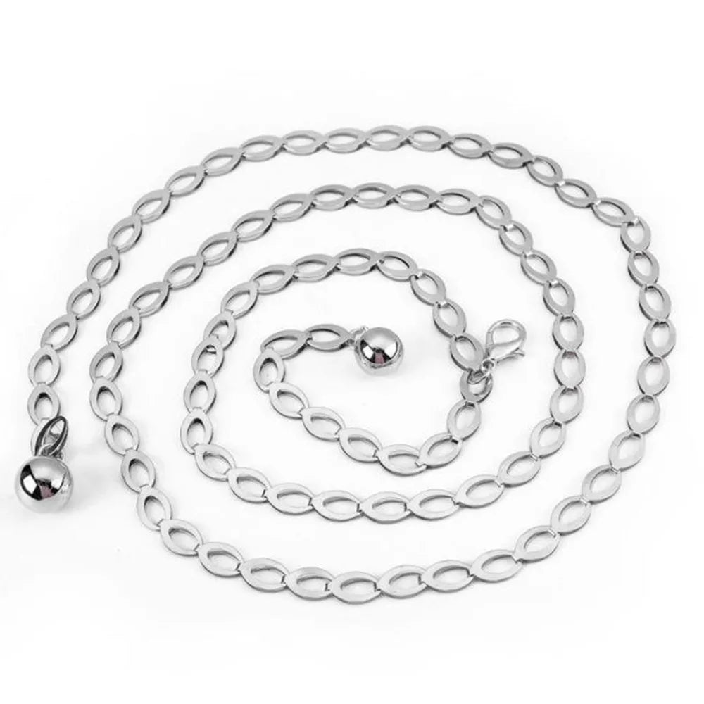 Metal hook adjustment waist chain women's fashion versatile decorative dress personalized chain Korean version waist thin belt