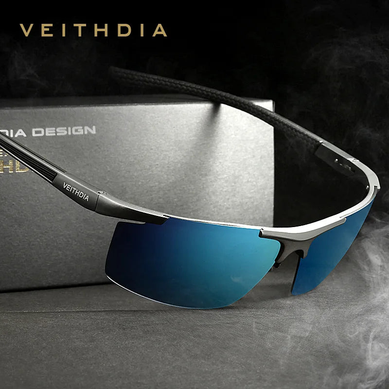 VEITHDIA – lunettes de soleil polarisées en aluminium et magnésium pour homme, avec revêtement miroir UV400, pour l'extérieur, accessoires 6588
