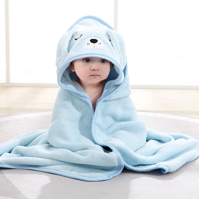 Serviette de bain pour tout-petits, peignoir pour bébé, couvertures pour garçons et filles, emmailloter avec capuche, lieux de dessin animé, sourire, literie pour enfants nouveau-nés