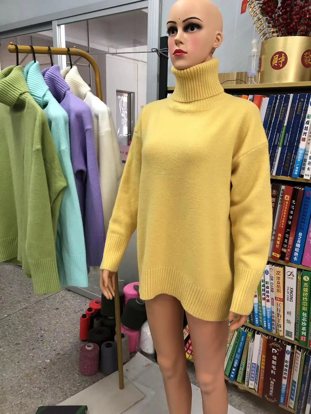 Oversized Women Cashmere Turtleneck Sweater Basics Knitted Jumpers Top Autumn Winter Warm Female Pullvers Sweater