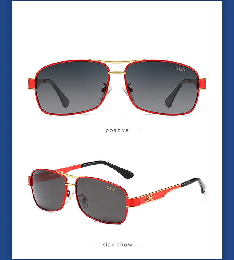 Audi UV400 Polarized Rectangle Sunglasses Glasses for Men Women Driving Motorcycle Outdoor Cycling Glasses with AntiGlare Lens