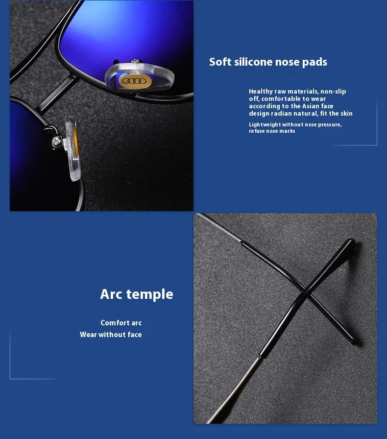 Audi UV400 Polarized Rectangle Sunglasses Glasses for Men Women Driving Motorcycle Outdoor Cycling Glasses with AntiGlare Lens