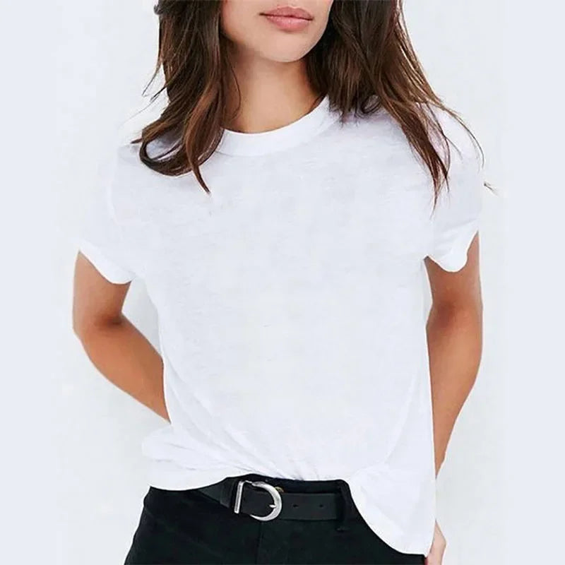 Casual round Neck Short Sleeve White T-Shirt Women's Fashion Harry Potter Print Top Base Shirt Floral Patchwork Chinese Origin