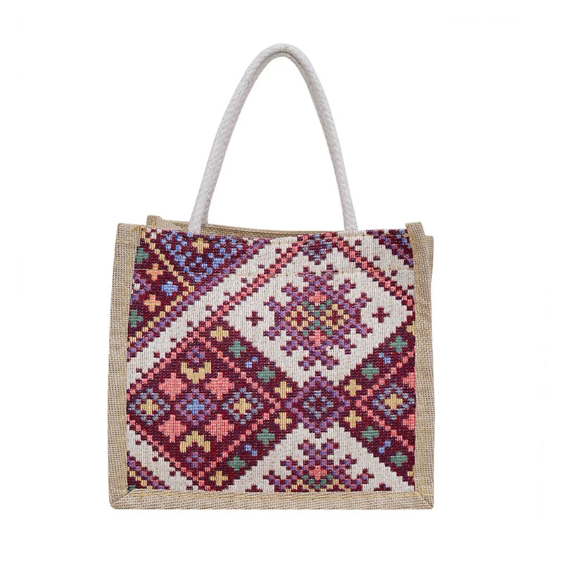 Canvas Bags For Women Shoulder Bag Retro Casual Tote Handbags Ethnic Style Large Capacity Hand Bags Japanese Style Student Bag