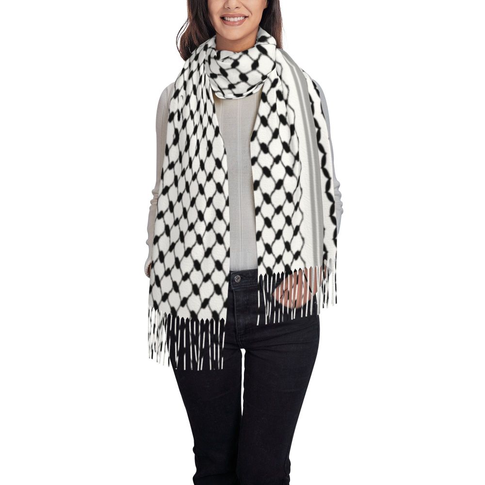 Palestines Flag Tassel Scarf Women Soft Palestinians Patriotic Shawl Wrap Ladies Winter Fall Scarves