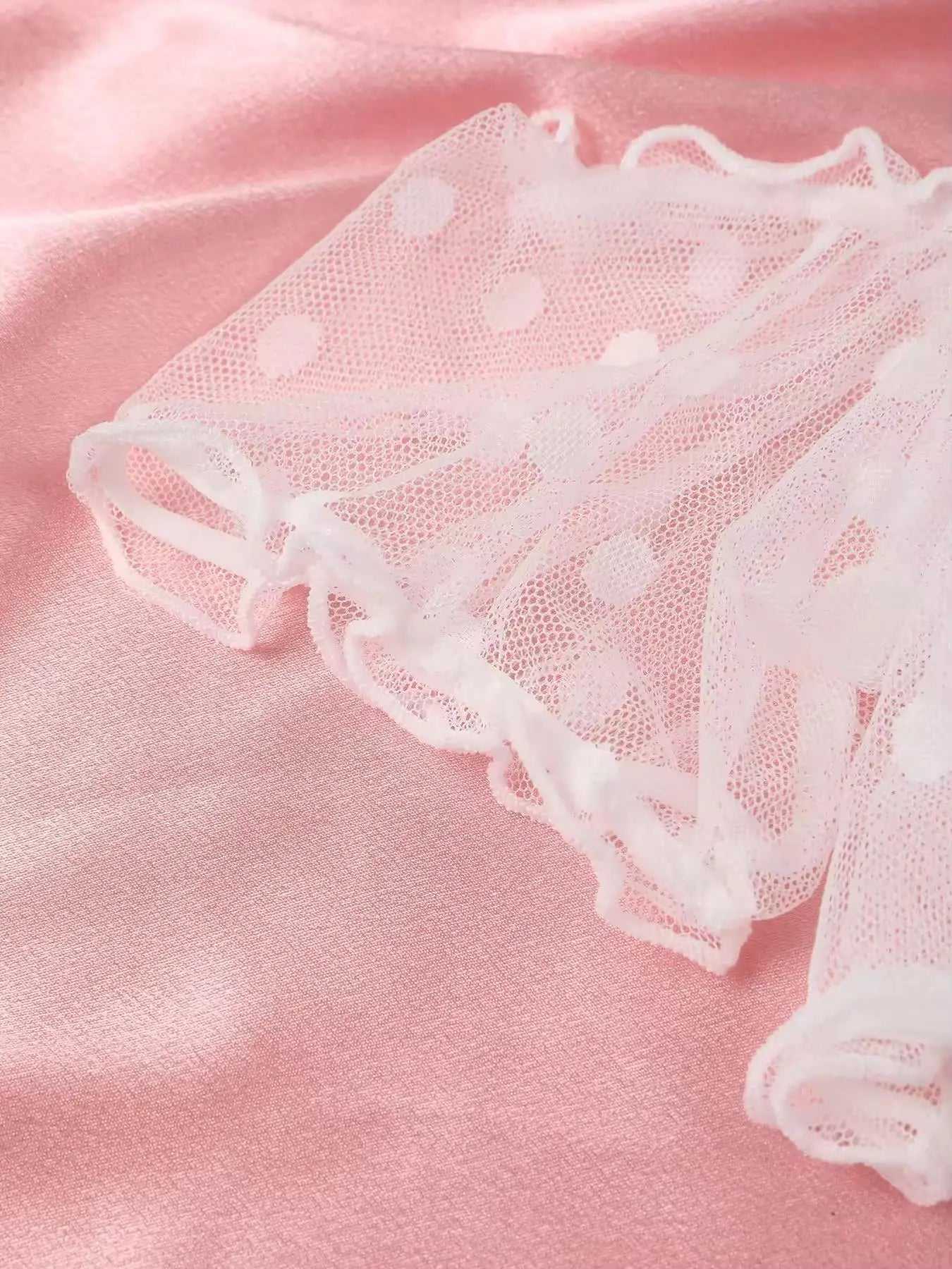 Polka Dot Pattern Semi-sheer Design Lingeries Sexys Woman Bustier Top And Panty Sets Women's Sexy Clothing Summer Outfit