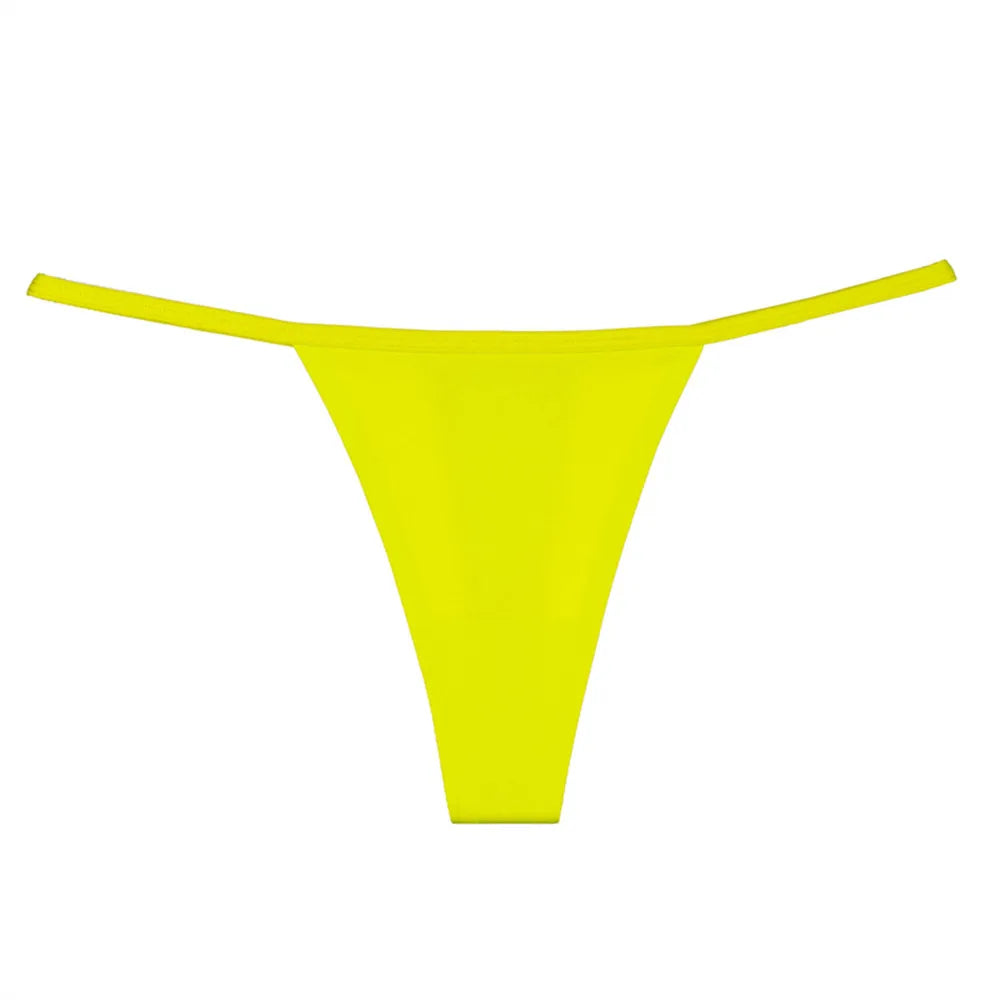 2pcs Women's Thong Sexy Lingerie Cotton Seamless Invisible Underwear Mid-rise T-back Panties Single Chip Breathable and Soft
