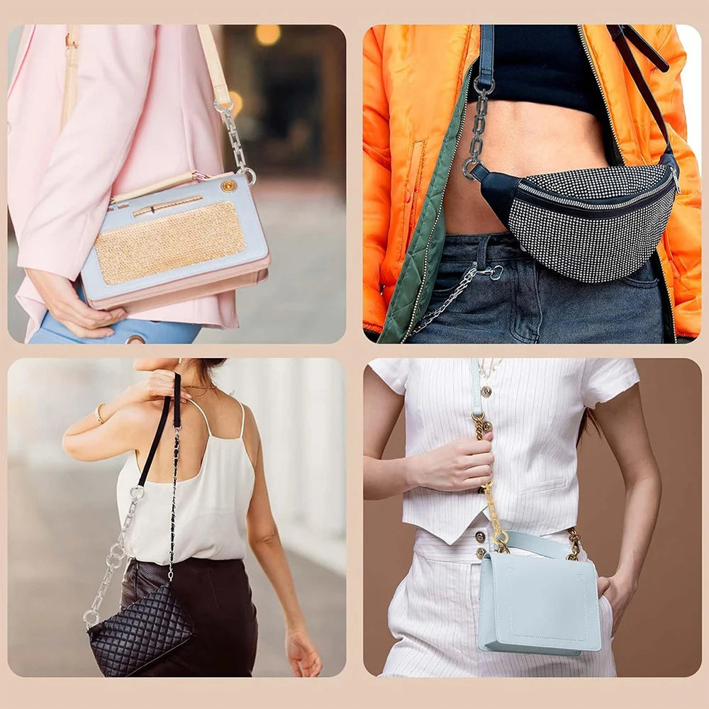 Bag Extension Metal Chain Crossbody Purse Bag Chain Strap Handbag Hanging Buckle DIY Replacement Chain Charms Shoulder Bag Belts