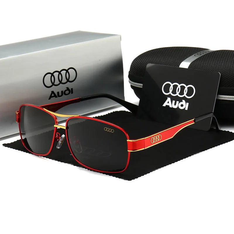 Audi UV400 Polarized Rectangle Sunglasses Glasses for Men Women Driving Motorcycle Outdoor Cycling Glasses with AntiGlare Lens