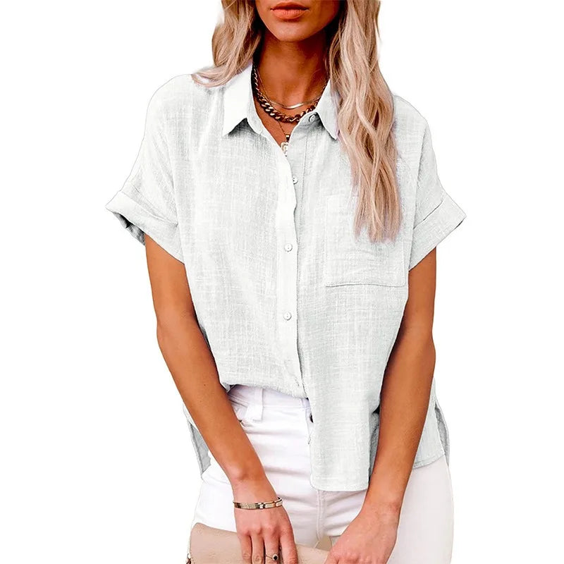 Summer Women Shirts Tops Cotton Linen T-shirt Women Top Camisas Mujer Casual T-Shirt Streetwear Loose Female T-Shirts New Shirt