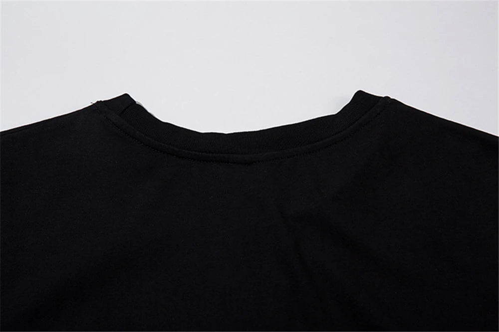 Hip Hop Tank Tops Men's Vintage Letter Graphic Sleeveless T-Shirt Streetwear Hole Harajuku Dancing Breathable Tops with Necklace