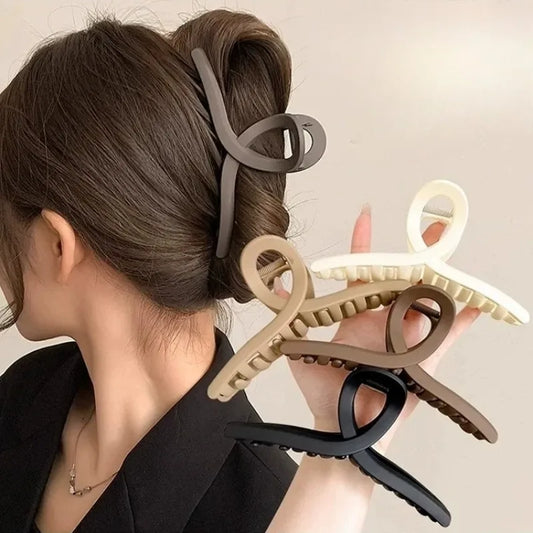 Women Hair Claw Clip Cross Matte Hairpin Fashion French Elegant Hairgrips Large Hair Claw Crab Clips Korean Hair Accessories