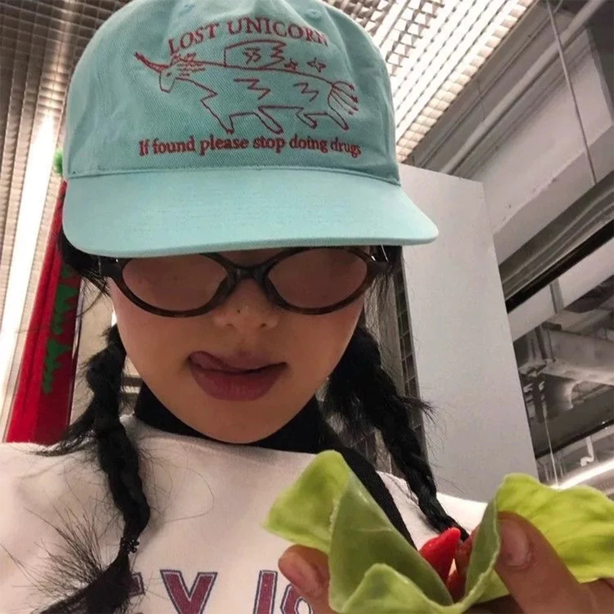 New Unisex Niche Unicorn Letters Embroidery Baseball Hats Flat Eave Sunshade Korean Peaked Caps Versatile Fashion Personal ins