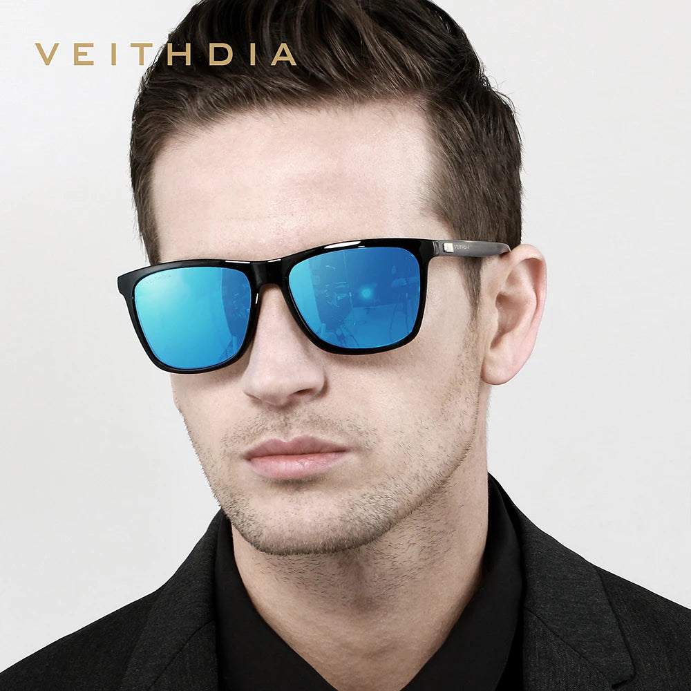 VEITHDIA marque lunettes de soleil unisexe rétro aluminium + TR90 lunettes de soleil polarisées lentille Vintage lunettes de soleil pour hommes/femmes 6108