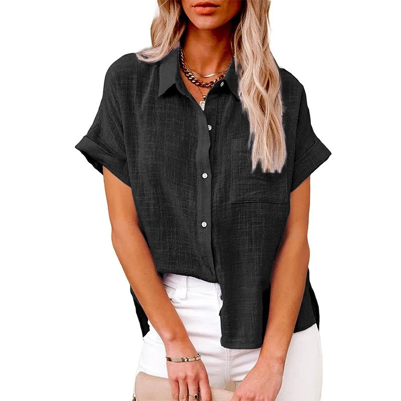 Summer Women Shirts Tops Cotton Linen T-shirt Women Top Camisas Mujer Casual T-Shirt Streetwear Loose Female T-Shirts New Shirt