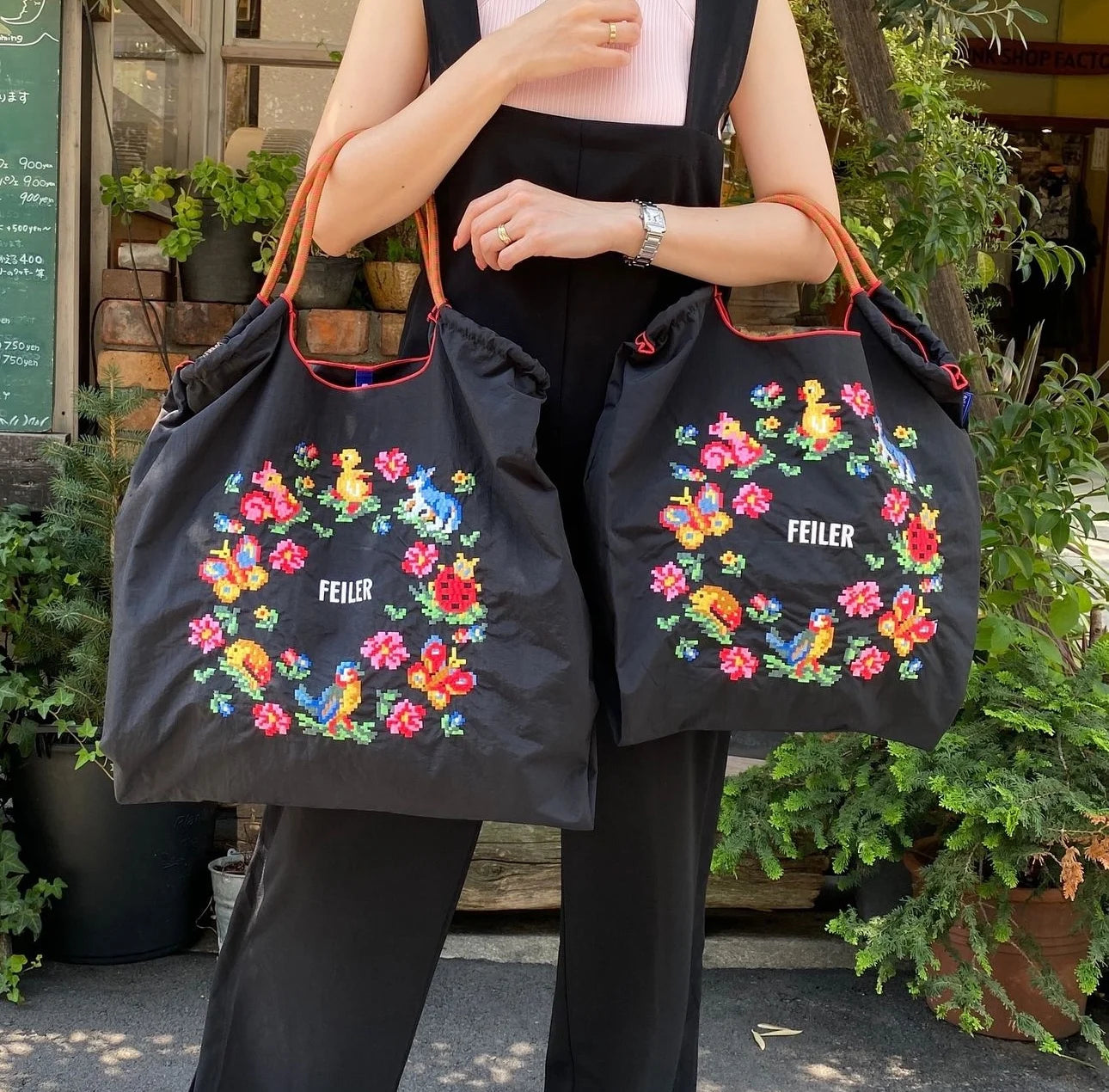 FEILER Oxford Cloth Large Draw String Hand Bag Capacity Portable Shoulder Bags Foldable Bag Embroidery Luxury Designer Bags