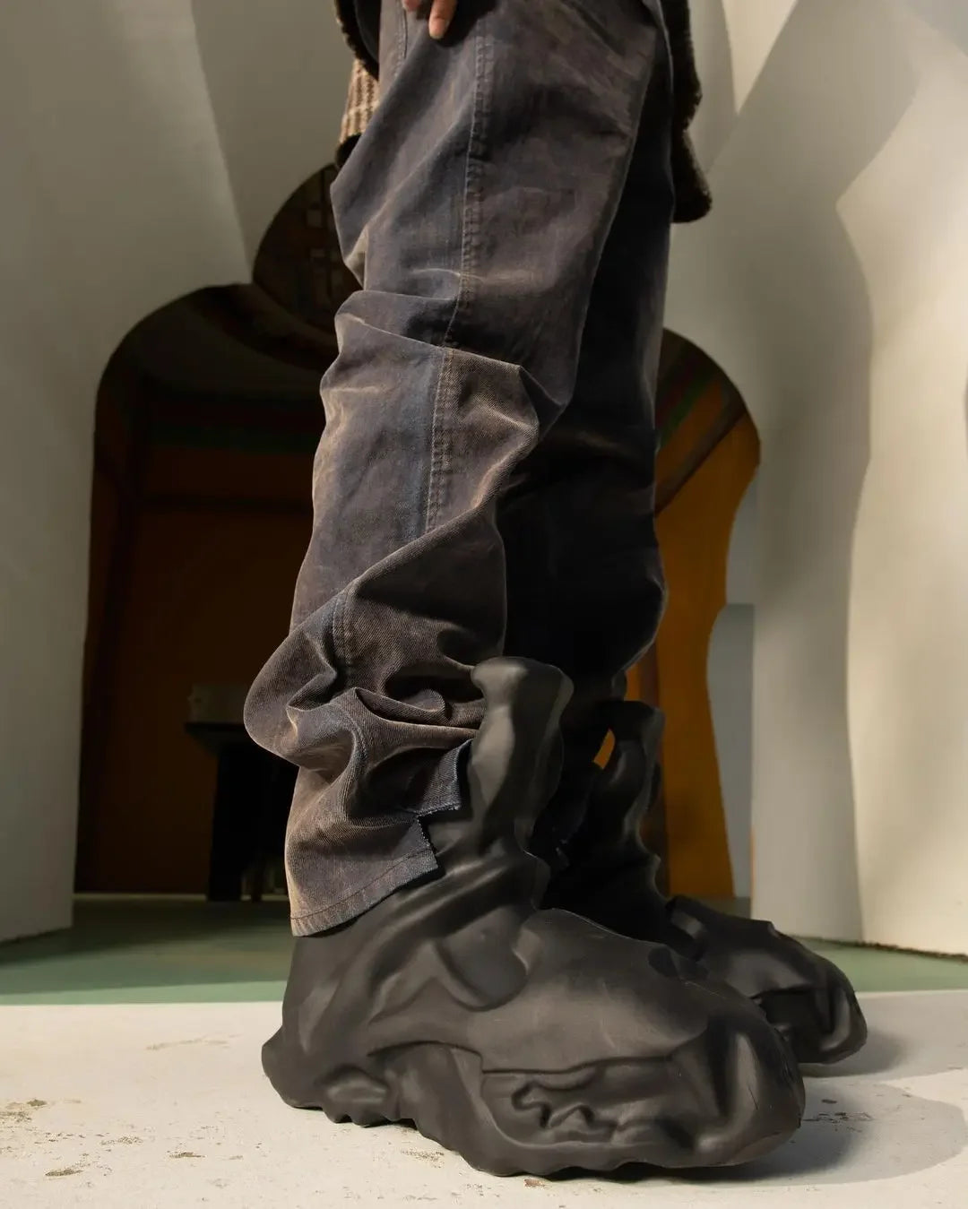 New Rock Black Men Boots Man Design Luxury Brand High Quality Cossacks Platform Motorcyclist Original Stylish Rubber Goth Ankle