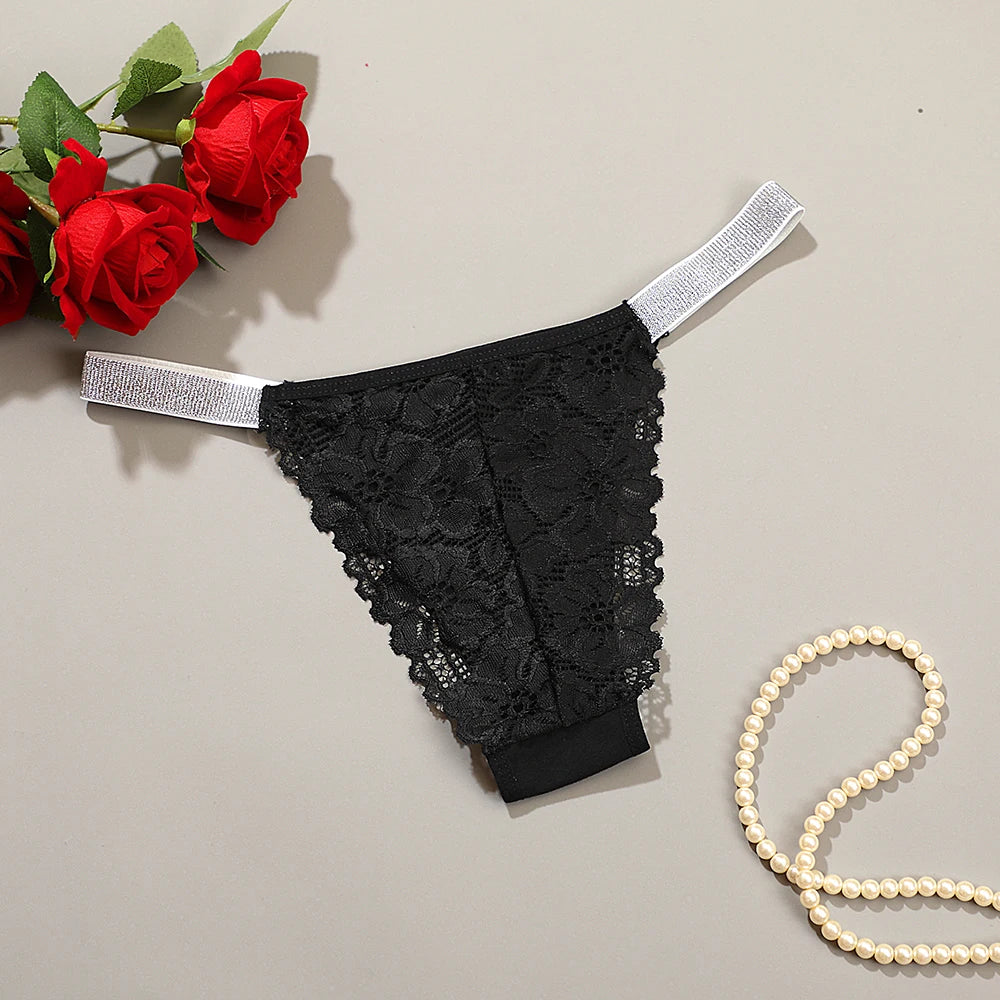 Women Panties Shiny Rhinestone Sexy Lace Lingerie Women Low Rise Female Cotton Underwear G-string  Ladies BriefsThong