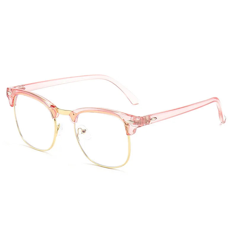Anti Radiation Blue Light Eyeglasses Replaceable Lens Computer Glasses High Qulity Half Metal Glass oculos de grau feminino