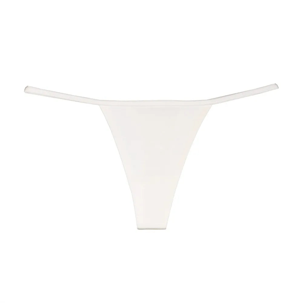 2pcs Women's Thong Sexy Lingerie Cotton Seamless Invisible Underwear Mid-rise T-back Panties Single Chip Breathable and Soft