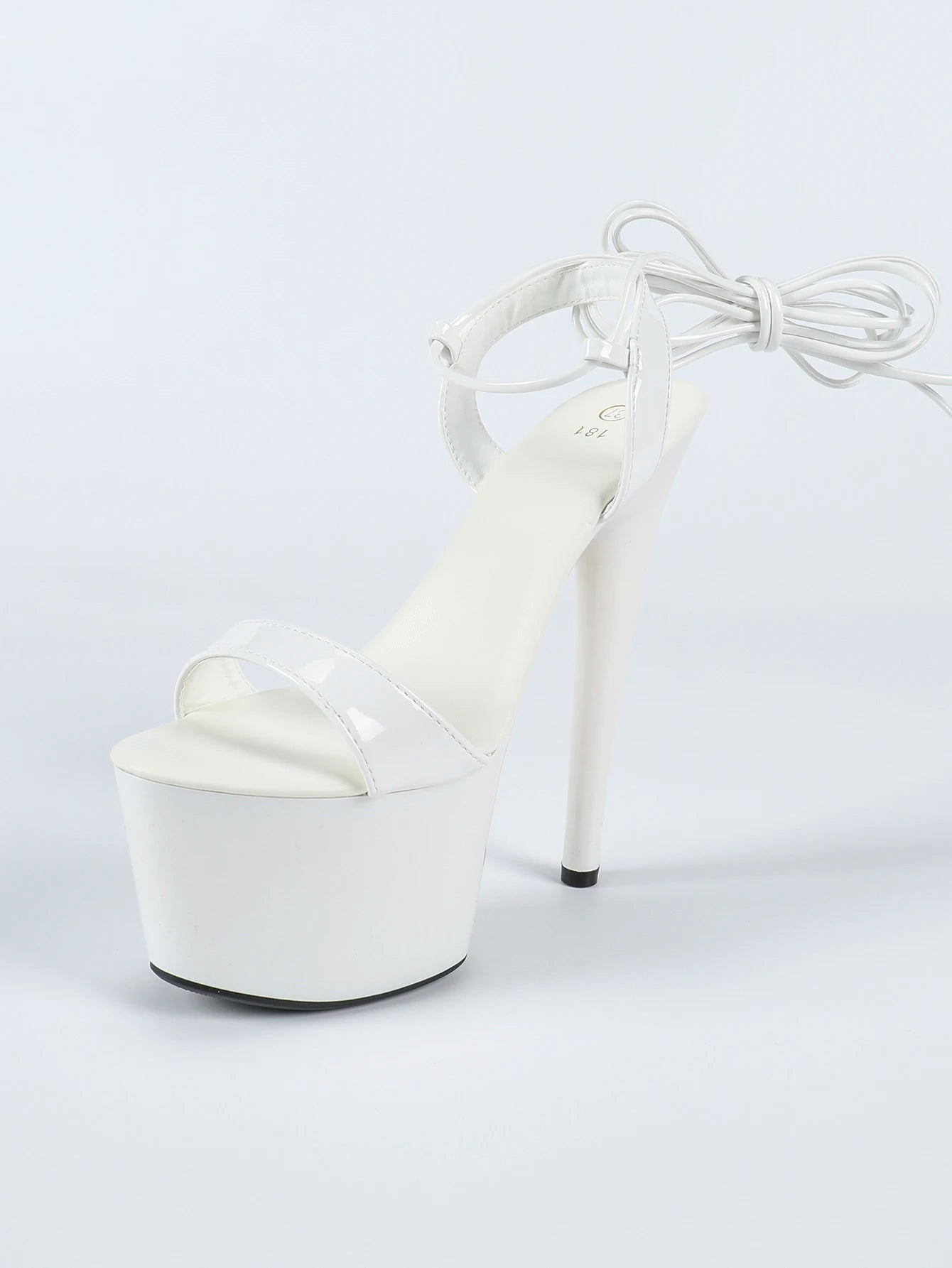 17CM Stiletto White Sandals For Women Thick Platform Sexy Lace-up Model T Show High Heels 2025 Summer Fashion Pole Dance Shoes