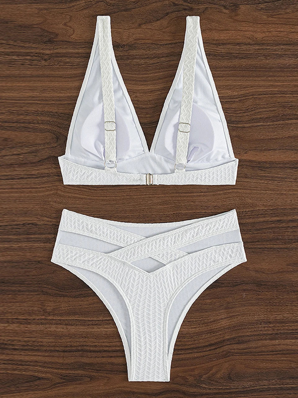 Shoulder Strap Triangel Bikinis 2024 Women High Waist Swimsuit White Sexy Swimwear Female Bathers Bathing Swimming Swim Suit