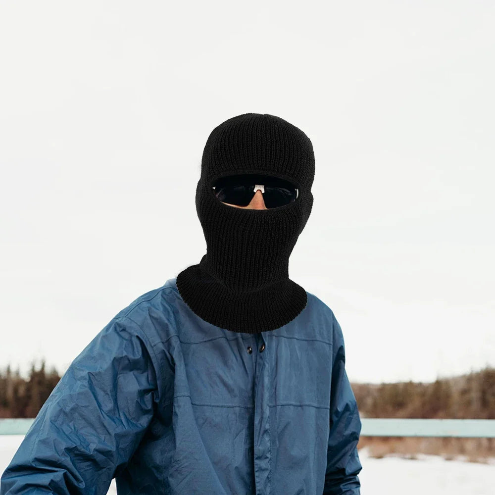 2In1 Mask Beanies Hat Men Winter Balaclava Hats Knitted Hats Fashion Full Face Ski Bonnet Tactical Cycling Earmuffs Cap Knitted
