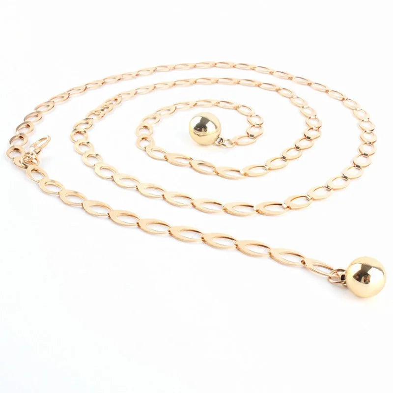 Metal hook adjustment waist chain women's fashion versatile decorative dress personalized chain Korean version waist thin belt