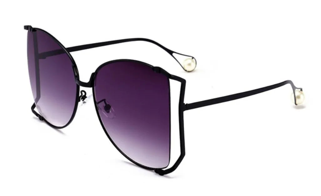 45476 lunettes de soleil carrées surdimensionnées femmes monture en métal mode luxe cadre creux marque lunettes de soleil femme dégradé nuances