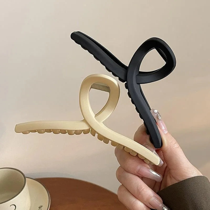 Women Hair Claw Clip Cross Matte Hairpin Fashion French Elegant Hairgrips Large Hair Claw Crab Clips Korean Hair Accessories