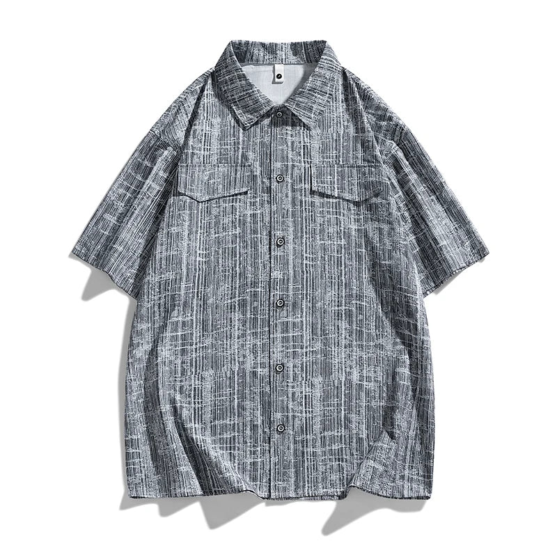 Men Shirt Suit Short Sleeve Shorts Set Summer Oversize 6XL 7XL 8XL Plus Size Casual Plaid Streetwear Loose Pocket High Quality