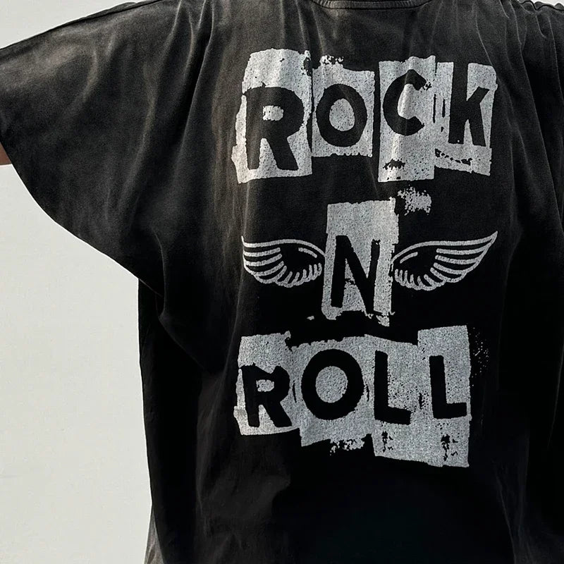 Graphics Print Vintage Washed Black Dirty Sleeveless T-Shirt Men Women Hip Hop Oversized Box Tee Best Quality Cotton T Shirt