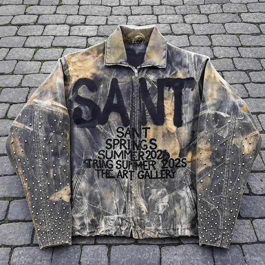 Vintage Classic Camo Jacket Y2K Coats for Mens and Womens Harajuku Hip Hop Letter Embroidery Oversized Jacket Casual Streetwear