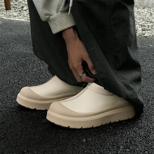 2024 Winter Same Matte Fur Integrated Velvet Thick-soled Men's and Women's Couple Contrasting Cotton Snow Boots