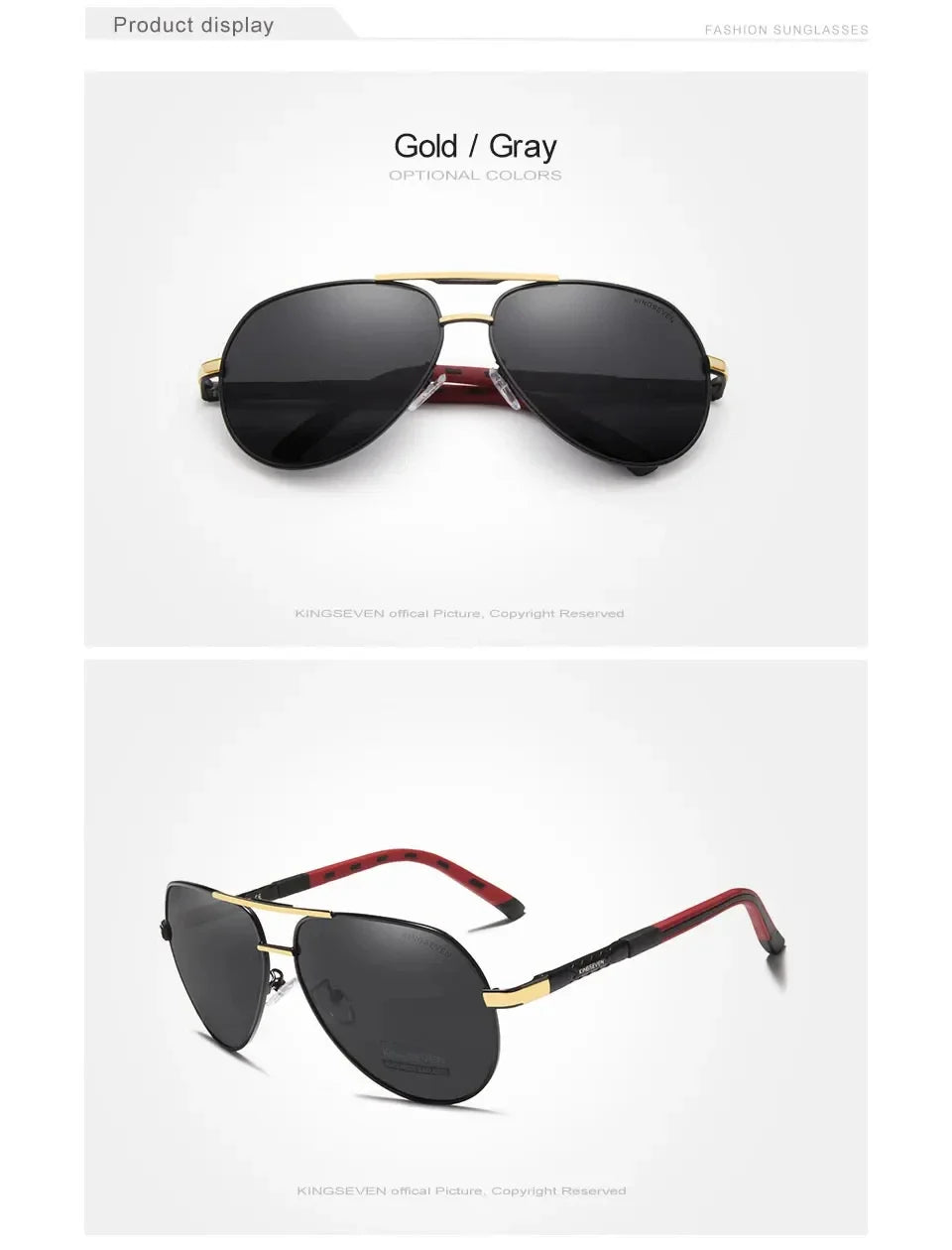 KINGSEVEN-Lunettes de soleil polarisées en aluminium vintage pour hommes et femmes, lunettes de soleil de marque classique, lentille de revêtement, lunettes de conduite