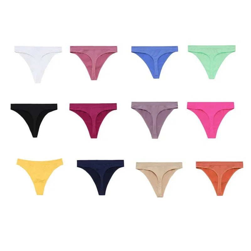 Women's Sexy Seamless G-String Thongs Panties Female Low Waist Lingerie Intimate T-back Briefs Underwear