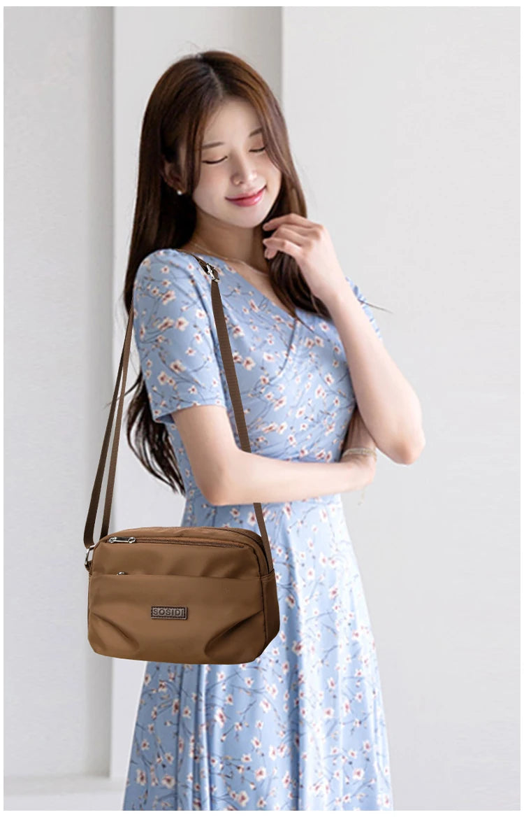 Large-capacity women's office backpack - waterproof nylon fabric bag - fashionable multi-compartment single-shoulder bag - trend