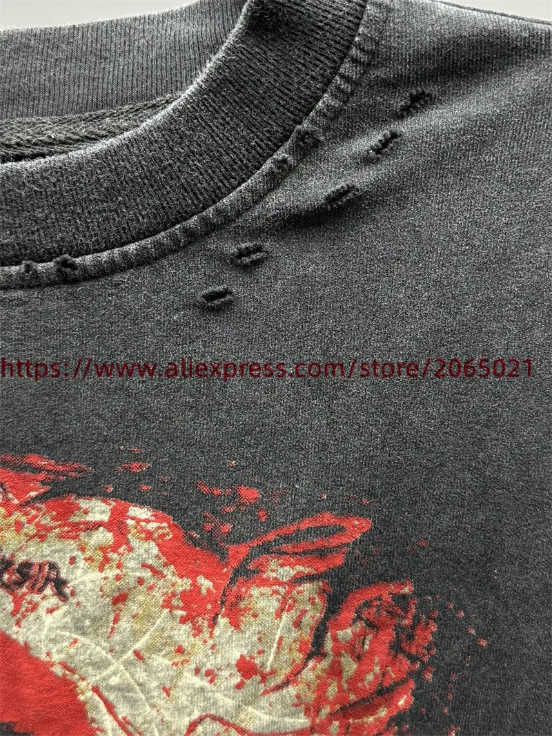 SAINT The Sand Of Time T-Shirts 2025ss Dirty Soil Spray Hand Worn Tank Top T Shirt Tee
