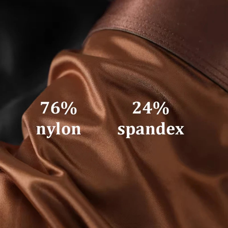 Luxury Ice Silk Satin-like Men's Boxershort Panties 3D Double-layer Crotch Breathable Comfortable Cool Underpants Man Underwear