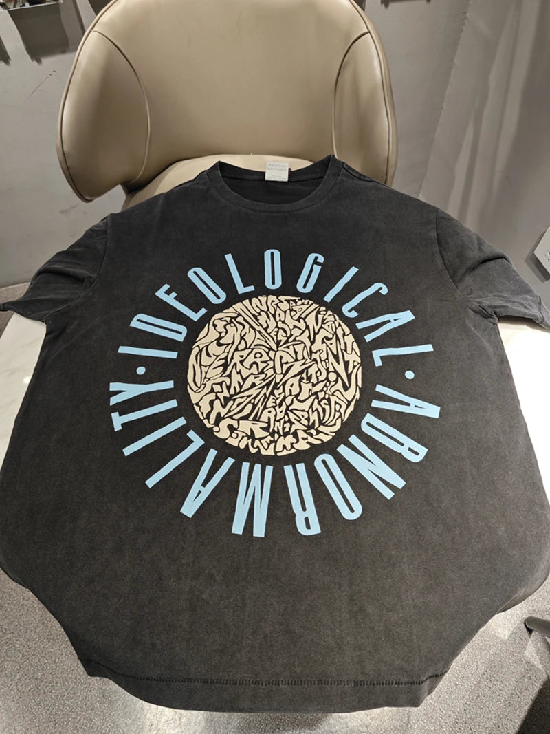 Saint High Quality Casual Loose Smiling Print Men T Shirt
