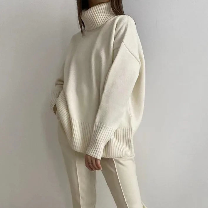 Oversized Women Cashmere Turtleneck Sweater Basics Knitted Jumpers Top Autumn Winter Warm Female Pullvers Sweater