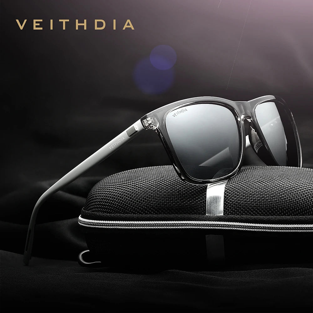 VEITHDIA marque lunettes de soleil unisexe rétro aluminium + TR90 lunettes de soleil polarisées lentille Vintage lunettes de soleil pour hommes/femmes 6108