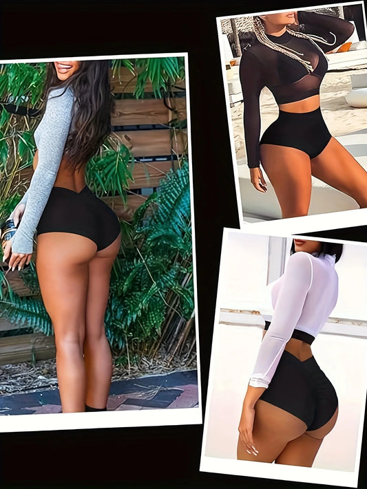 Women's high waisted yoga shorts for spring and summer exercise gym workout dance hot pants