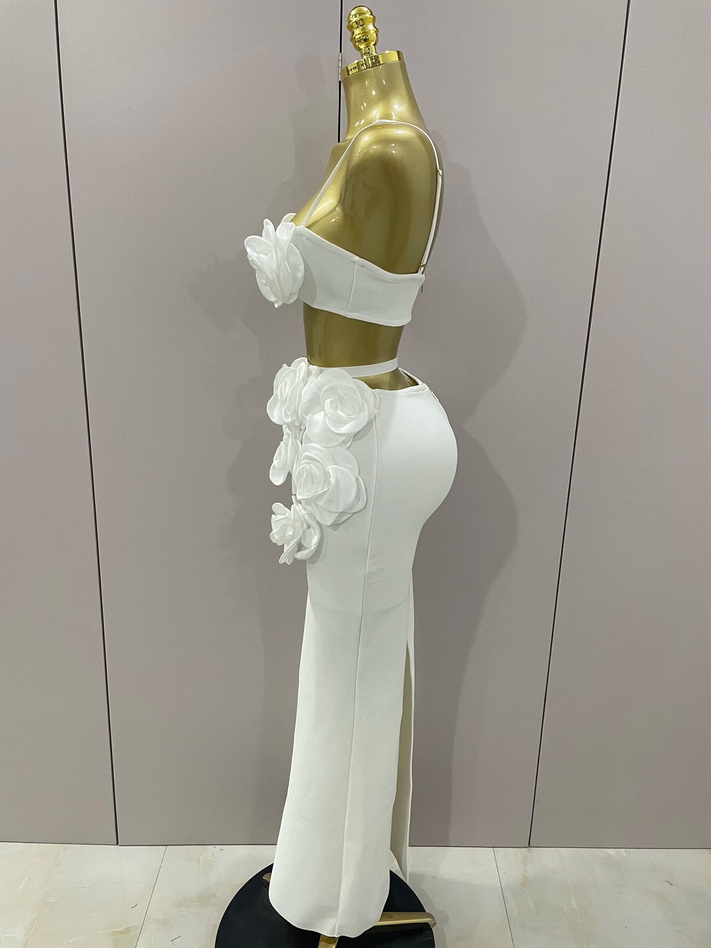 Sexy Camisole Floral Bandage Long Skirts 2-Piece Set 2025 Women Celebrity Elegant Party Cocktail Prom Gown Nightclub Outfit