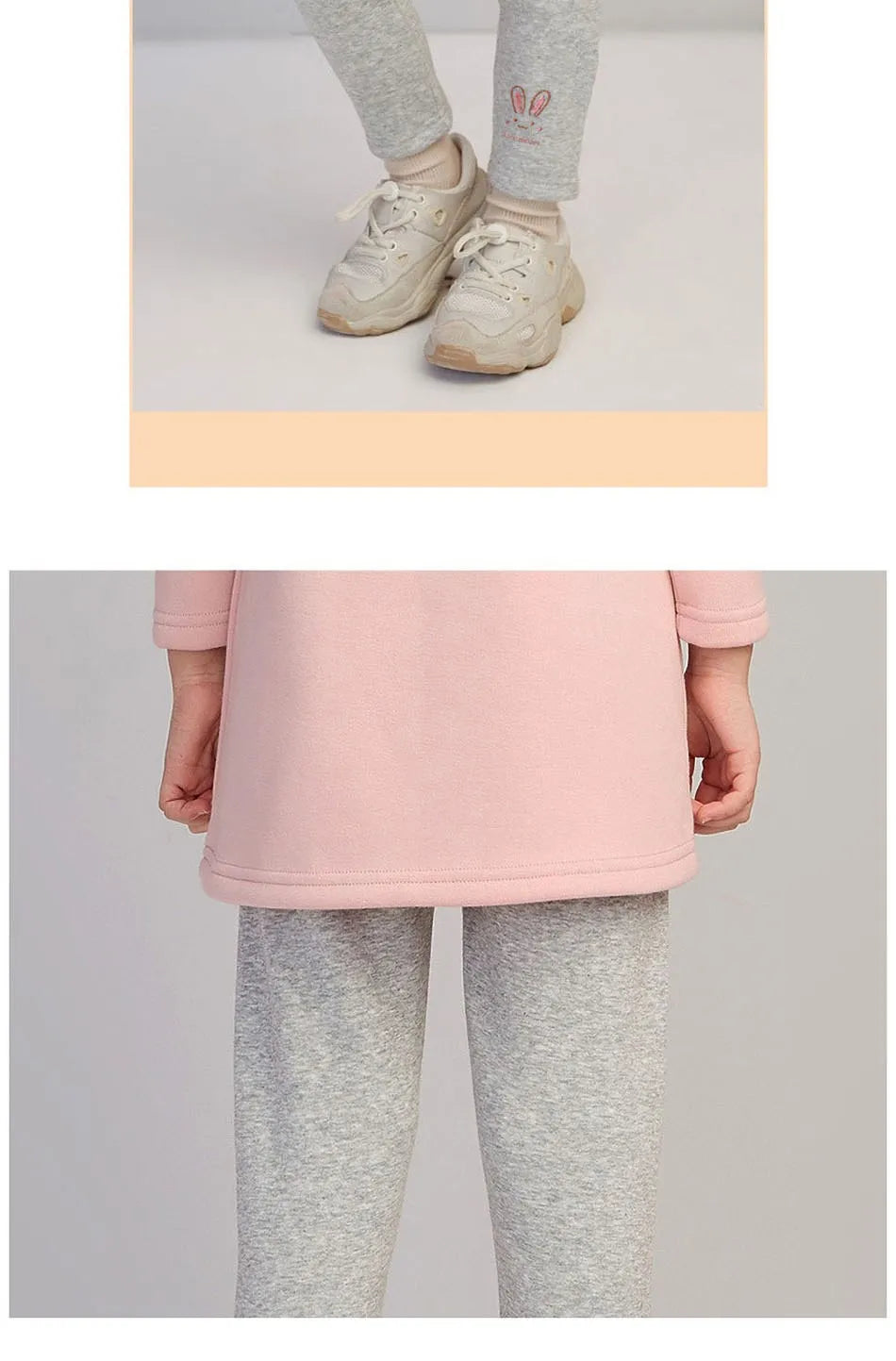Leggings pour filles de 3 à 8 ans, pantalons lapin pour bébés, collants thermiques pour enfants, doublure polaire, à la mode, bas décontracté, automne et hiver