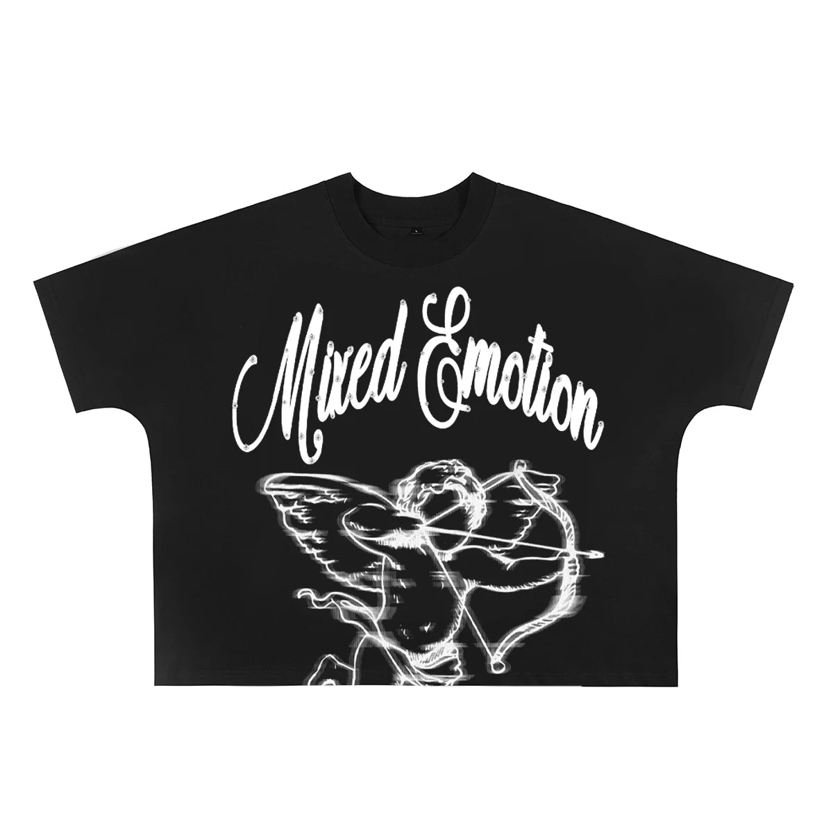 Summer Letter Rhinestone Short Sleeve Tshirts for Men White Streetwear Cotton Loose Crew Neck Top Tees Oversized Unisex Tshirt