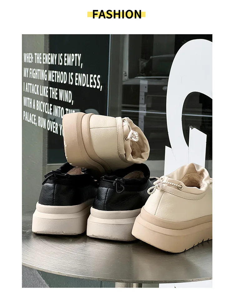 2024 Winter Same Matte Fur Integrated Velvet Thick-soled Men's and Women's Couple Contrasting Cotton Snow Boots
