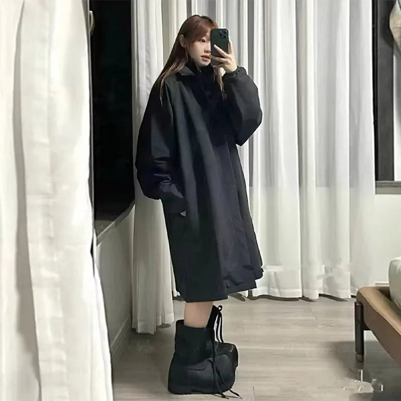 Brand Big Head Ugly Snow Boots Winter Waterproof Non-slip Drawstring Thick Bottom Warm Heightening Short Boots Women's Ski Boots