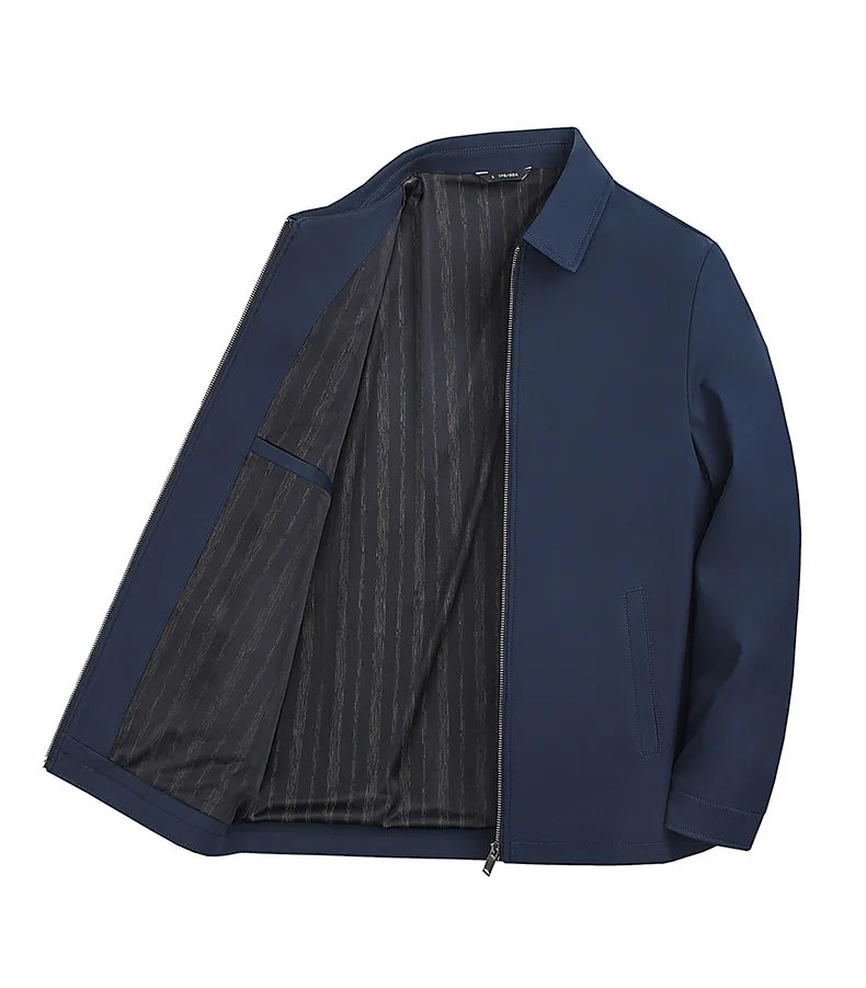 BROWON Brand Coat Men Jacket 2025 Autumn New Fashion Turn-Down Collar Jacket Men Casual Business Solid Color Outwear Mens Jacket